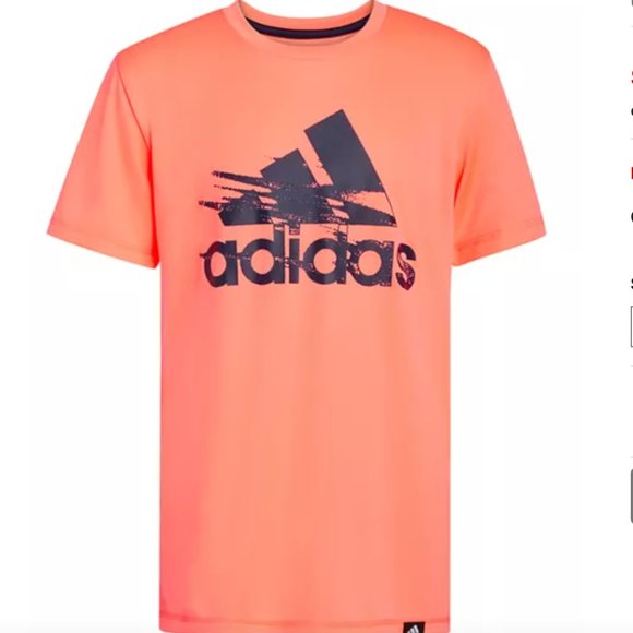 adidas Other - NWT boys short Sleeve Glitchy Logo Graphic T-Shirt, acid red XL (18-20)